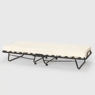 Immagine prodotto di Letto pieghevole con materasso e doghe in microfibra 80x190cm Demetra - Beige