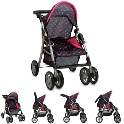 Produktbild von Puppenbuggy, Puppenwagen Punkte 9352, zusammenklappbar, Schiebehöhe bis 62 cm