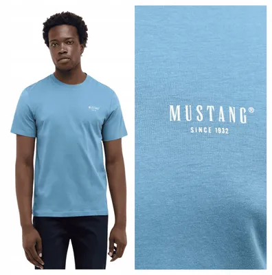 Obrázek produktu pro Mustang | Pánské tričko Austin z modré bavlny, velikost XL