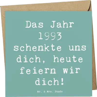 Produktbild von Mr. & Mrs. Panda Grußkarte Spruch 1993 Geburtstag - Meeresbrise - Geschenk, faltkarte, besondere Anlässe, Geburtstagsgeschenk, Geburtsjahr, Erinnerungen, Alter