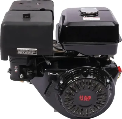 Produktbild von Benzinmotor, 15 PS, 420 ccm Hubraum, Maximales Drehmoment 26,5 N·m, Drehzahl 3600 U/min, Kraftstofftankinhalt 6,5 L