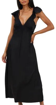 Productafbeelding van Brave Soul - Maxi-jurk voor dames, reguliere pasvorm, model GT14823 (maat 36 EU) (zwart)
