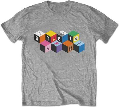 Produktbild von BT21 | Offizielles Band T-Shirt | Blocks, XX-Large, Grau
