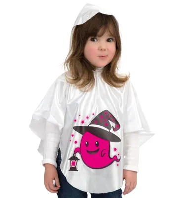 Produktbild von Kinderkostüm Cape mit Kapuze Geistaufdruck Halloween nachtleuchtend (104/116)