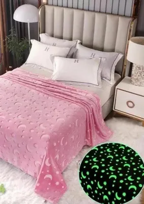 Obrázek produktu pro Mikroplyšová deka svítící ve tmě 150x200cm - měsíček růžová