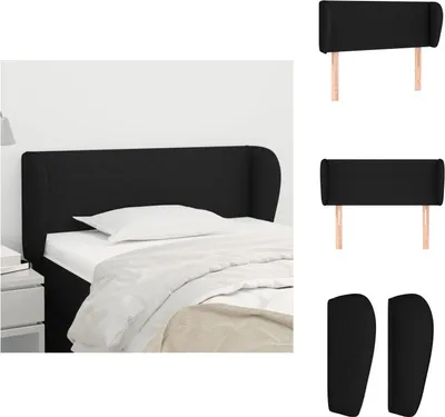 Produktbild von vidaXL Kopfteil mit Ohren Schwarz 83x23x78/88 cm Stoff -  Kopf- & Fußenden
