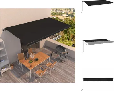 Zdjęcie produktu dla vidaXL Markiza automatycznie zwijana 600x350 cm antracyt - Markizy