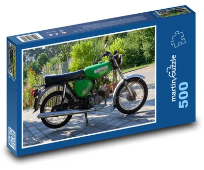 Produktbild von Puzzle 500 Grünes Oldtimer-Motorrad - martinpuzzle