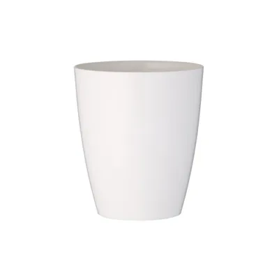 A white orchid pot is shown against a white background.