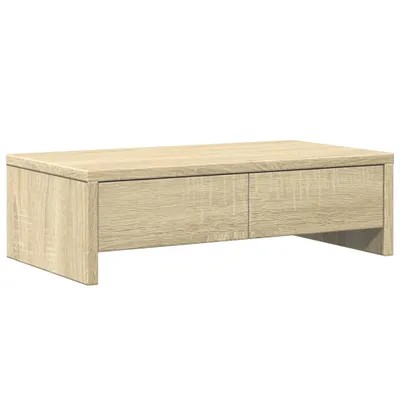 Produktbild von vidaXL Monitorständer mit Schubladen Sonoma-Eiche 50x27x15 cm