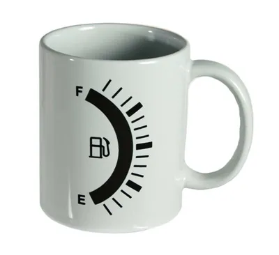 Produktbild von Kaffee Becher Tankanzeige Thermoeffekt Tee Tasse Cup Bürotasse Kaffeebecher