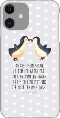 Produktbild von Mr. & Mrs. Panda Iphone 11 Handyhülle Pinguin Liebe - Grau Pastell - Geschenk, Liebesspruch, Hochzeitstag, Freundin, Vertraut, Geschenkidee, Cover, Handy Case, Hülle