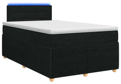 Image de Lit Boxspring avec matelas Noir 120 x 200 cm Tissu