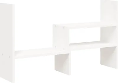 Obrázek produktu pro vidaXL Stojan na monitor bílý (39-72)x17x43 cm Masivní borovicové dřevo