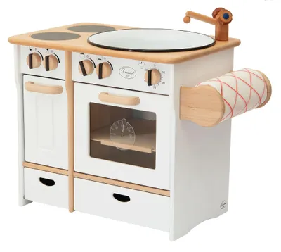 Produktbild von Drewart Kinderküche mit Zubehör Spielküche Massivholz weiß 932-2044 DL