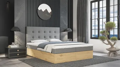 Obrázek produktu pro Kontinentální postel 180x200 NUVIA 2 - šedá