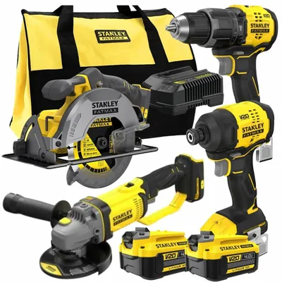 Imagen del producto de Juego de herramientas eléctricas Stanley de 18V, 4 piezas, modelo SFMCK459M2S