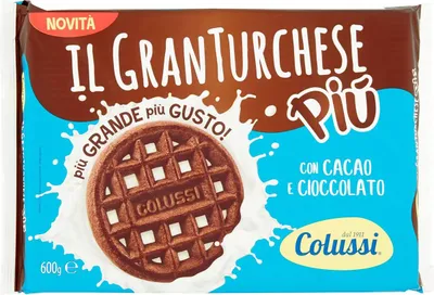 Produktbild von Colussi Granturchese Più Biscotti Con Cacao e Cioccolato mit Kakao und Schokolade Kekse cookie Kleingebäck 600g