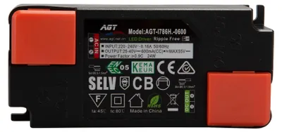 Produktbild von LED Konstantstromquelle 15 bis 23W 600mA 25-40V DC flicker free