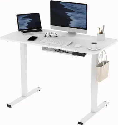 Produktbild von FLEXISPOT Schreibtisch Basic Plus Elektrisch Höhenverstellbarer Schreibtisch(E150), Basic Plus Elektrisch Höhenverstellbarer Schreibtisch, 2-Fach-Teleskop(Weiß)