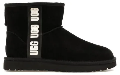 Imagen del producto de Bota UGG Classic Mini Side Logo, color negro y blanco (para mujer) - Talla EU 37