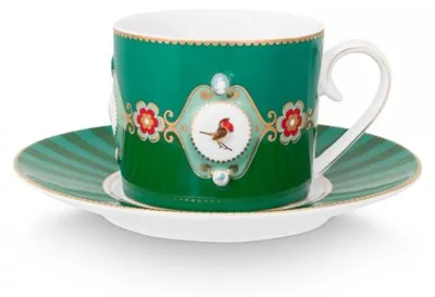 Image de PIP STUDIO Love Birds Medallion Tasse avec U. vert 200ml