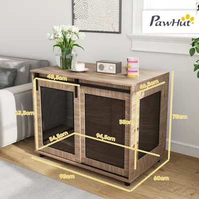 Obrázek produktu pro PawHut – klec pro psy, klec se 2 uzamykatelnými dvířky