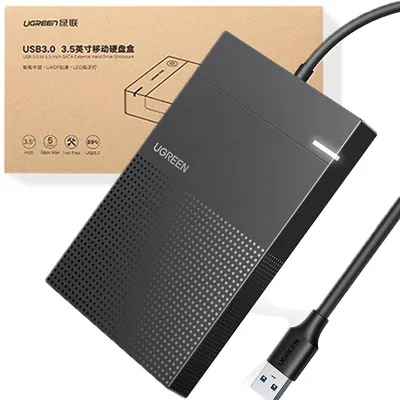 Produktbild von Ugreen 2.5 Usb 3.2 Gen 1 5Gbps Hdd Ssd Tasche Mit Usb Kabel Schwarz (30719 Cm471)