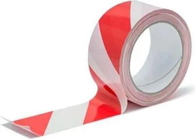 Produktbild von Warnband Selbstklebend weiß-rot 50 mm/33 m