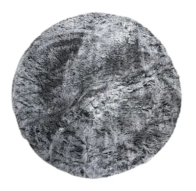 Produktbild von VIVA HOME Fellteppich Teppich Dekofell Kuschelfell meliert Ø 90 cm kuschelweich und warm, Anthrazit
