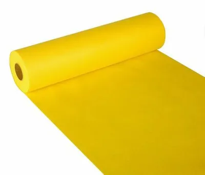 Produktbild von Papstar Tischläufer, stoffähnlich, Vlies "soft selection" 24 m x 40 cm gelb auf Rolle, 4 Rollen
