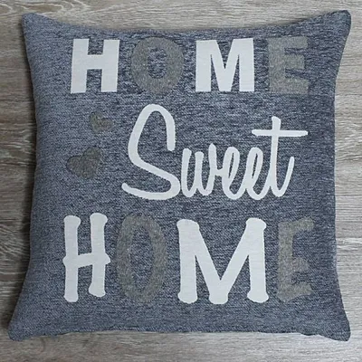 Immagine prodotto di Copricuscino, copricuscino HOME SWEET HOME grigio bianco 45x45cm Hossner