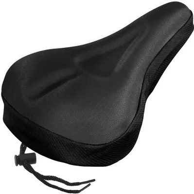 Produktbild von Silikon atmungsaktiv Soft Cycling Fahrrad Fahrrad Sattel Gel Kissenauflage Sitzbezug Schwarz