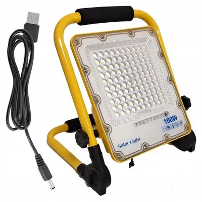 Image de Halogène Led Portable 100W 230V + Câble Usb Lampe De Chantier Batterie