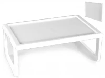 Obrázok produktu pre Plastový podnos na raňajky, biely, rozmer 56 x 35 x 26 cm