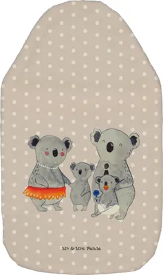 Produktbild von Mr. & Mrs. Panda Wärmflasche Koala Familie - Grau Pastell - Geschenk, Wärmekissen, Koalas, Papa, mit Bezug, Mama, gummi, Muttertag, naturkautschuk, Wärmflaschen, Family