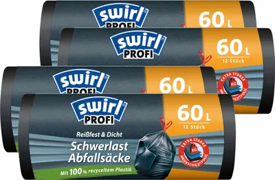 Produktbild von Swirl Schwerlast Säcke 60L 12 stk./ Rolle (4er Pack)