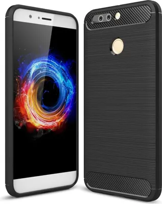 Produktbild von Huawei Honor Note 8 Pro TPU Case Carbon Fiber Optik Brushed Schutz Hülle Schwarz