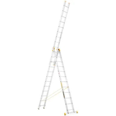 Produktbild von PROFI Aluminium-Leiter ALOSS FORTE 3x12 – Profiqualität  Arbeitshöhe bis 9,8 m  Tragkraft 150 kg Seitenprofil 25 x 97 mm