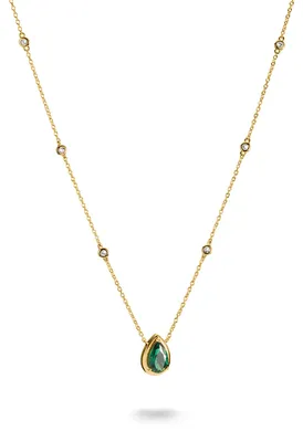 Immagine prodotto di Ciondolo per collana Thomas Sabo Elyndra verde, placcato oro 18 carati KE2331-971-6