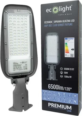 Obrázok produktu pre Pouličné svietidlo 50W 6500K 130lm/W IP65 Ecolight EC20404
