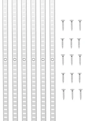 Image de VEVOR Pilastre d'étagères, 923 mm, pack de 6, supports d'étagères réglables en acier, standards de pilastre à encastrer avec 24 vis