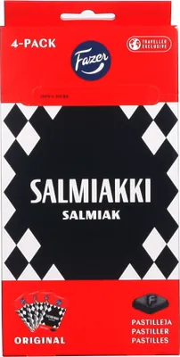 Produktbild von Fazer Salmiakki Travel Edition 4x40g