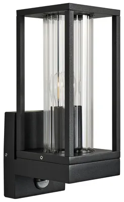 Produktbild von BELIANI Außenwandleuchte Schwarz Metall Matt mit Bewegungssensor Modernes Design für Haustür Terrasse Garten Outdoor Wandlampe