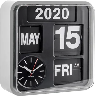 Produktbild von Karlsson - Wanduhr Mini Flip - Silber/Schwarz - 24x24x10cm