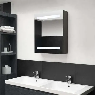 Produktbild von ZMH LED-Bad-Spiegelschrank Anthrazit 50x14x60 cm