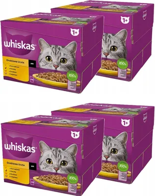 Produktbild von Whiskas Katzenfutter Nassfutter Multipack 1+ Geflügel Auswahl in Sauce 96 Portionsbeutel à 85g