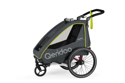 Produktbild von Qeridoo QUPA 1 - Kinderfahrradanhänger für 1 Kind, Farbe: Lime