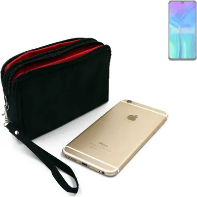 Produktbild von K-S-Trade Schutz Hülle Handy Hülle kompatibel mit Huawei Honor 20 Gürteltasche Travelbag Handytasche mit Zusatzfächern, schwarz