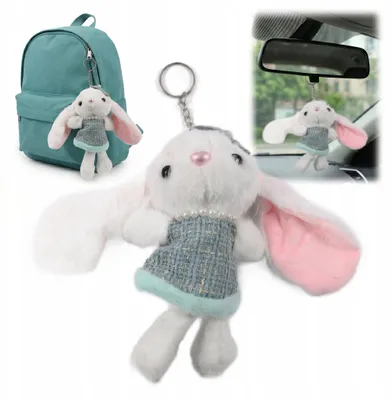 Produktbild von Großer Plüsch Hase Schlüsselanhänger für Rucksack & Tasche - Süßes Geschenk für Kinder